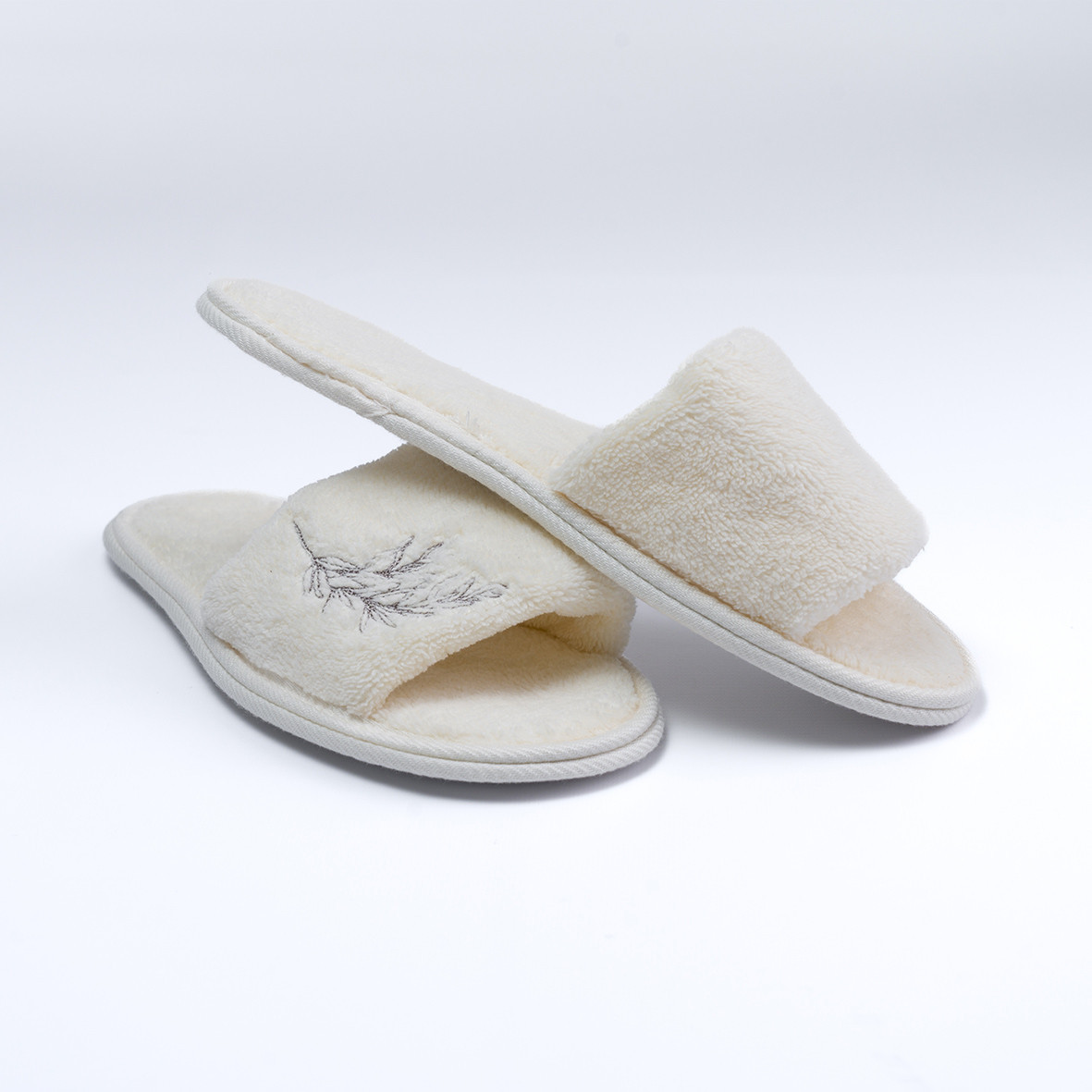 Women's bath slippers "Jardins de Kyoto" - Ivory