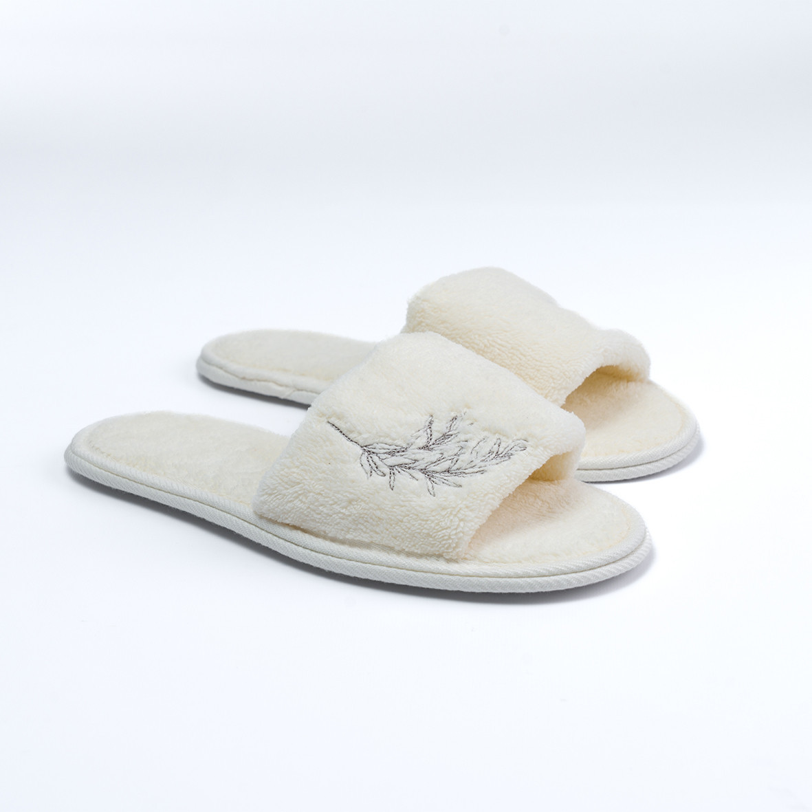 Women's bath slippers "Jardins de Kyoto" - Ivory