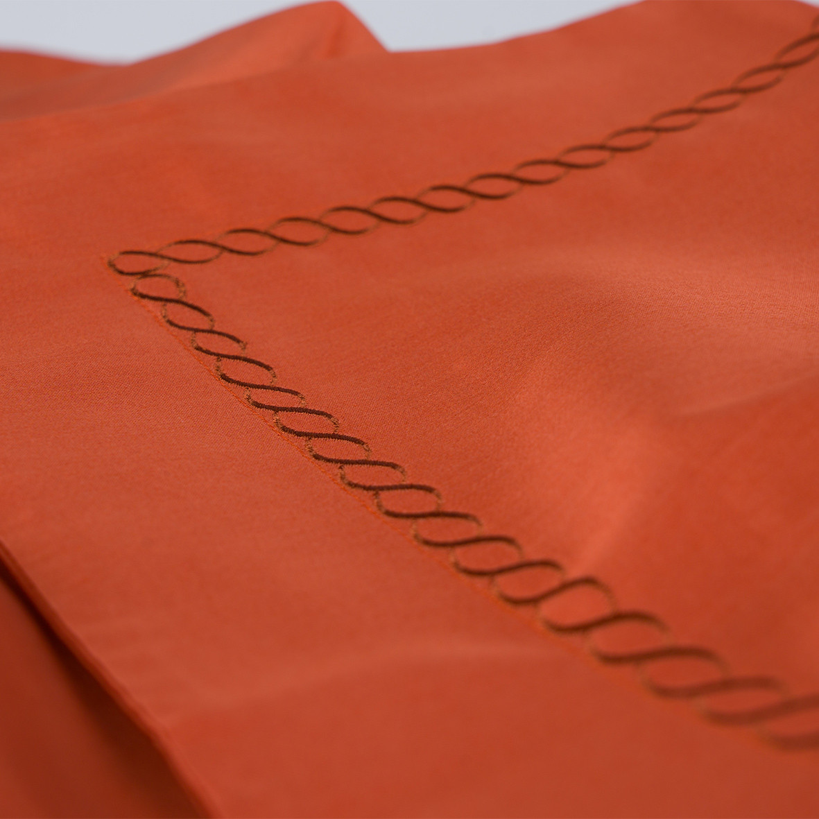 Ruffles pillowcase "Topaze Impériale" - Paprika color