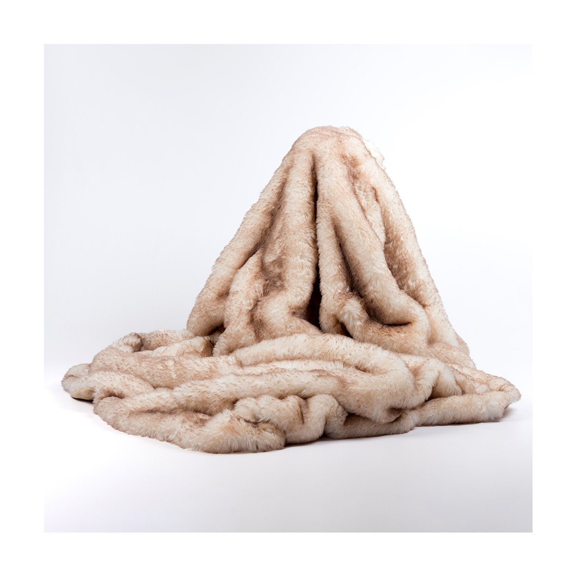 Faux fur throw - Beige