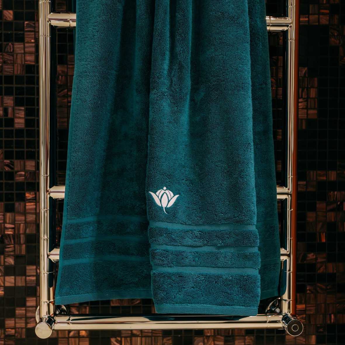 Serviette de bain "Forêt Boréale" - Bleu