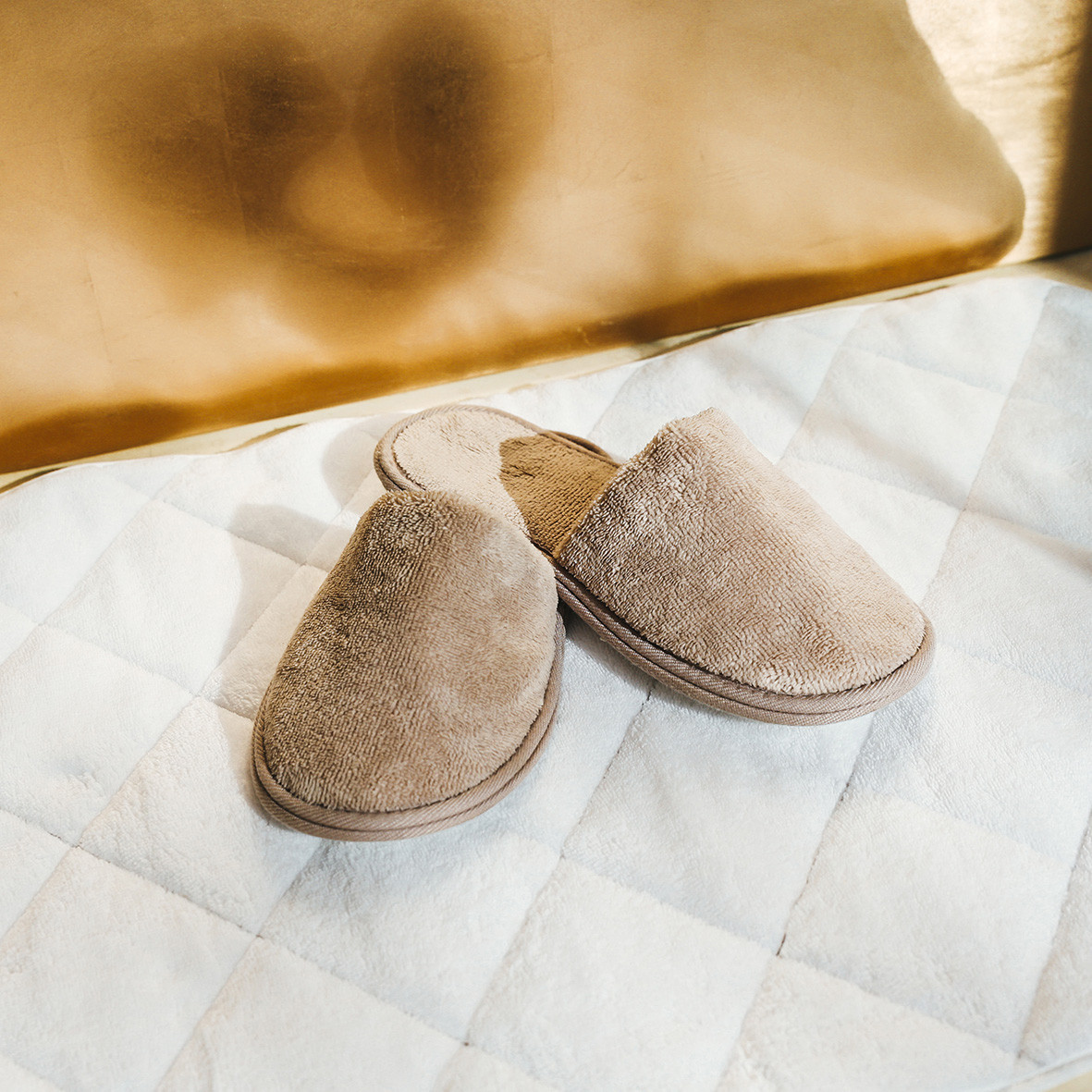 Men's bath slippers "Jardins de Kyoto" - Taupe color