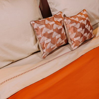 Decorative pillowcase "Topaze Impériale" - Paprika color