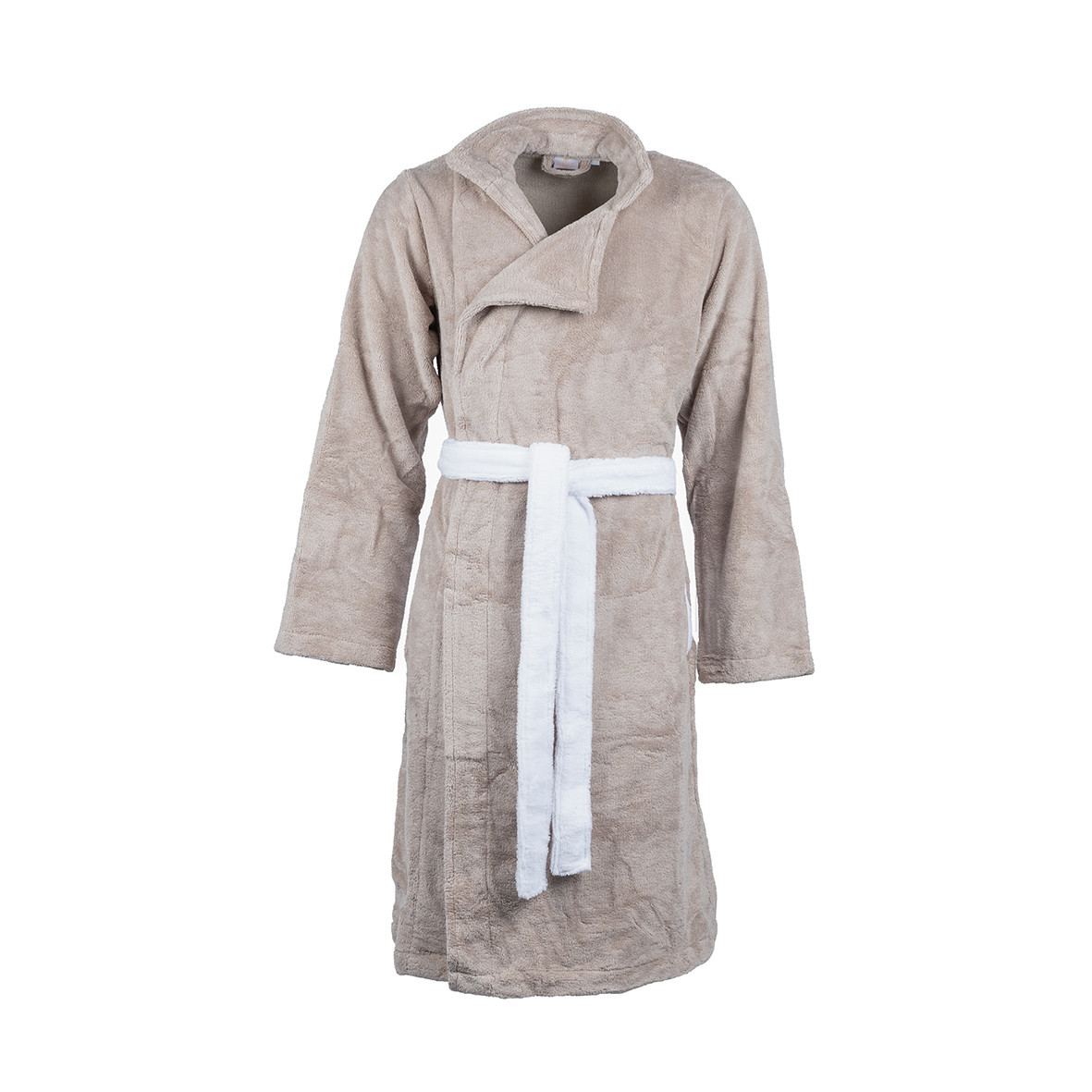 Bathrobe Dreamsoft "Jardins de Kyoto" - White and Taupe color