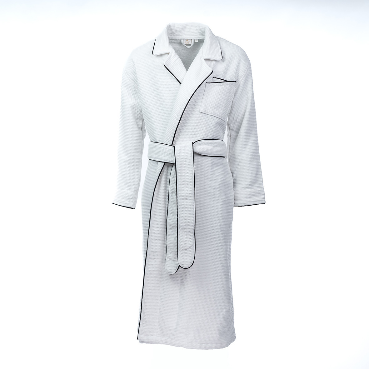 Bathrobe Waffle fabric "Nuit à Soho" - White